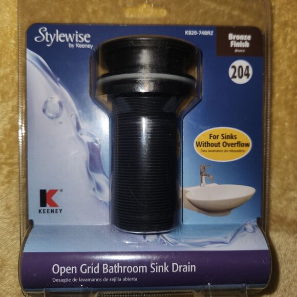 Keeney K820-74BRZ Universal Open Grid Bathroom Sink Drain Bronze Finish - Picture 3 of 7